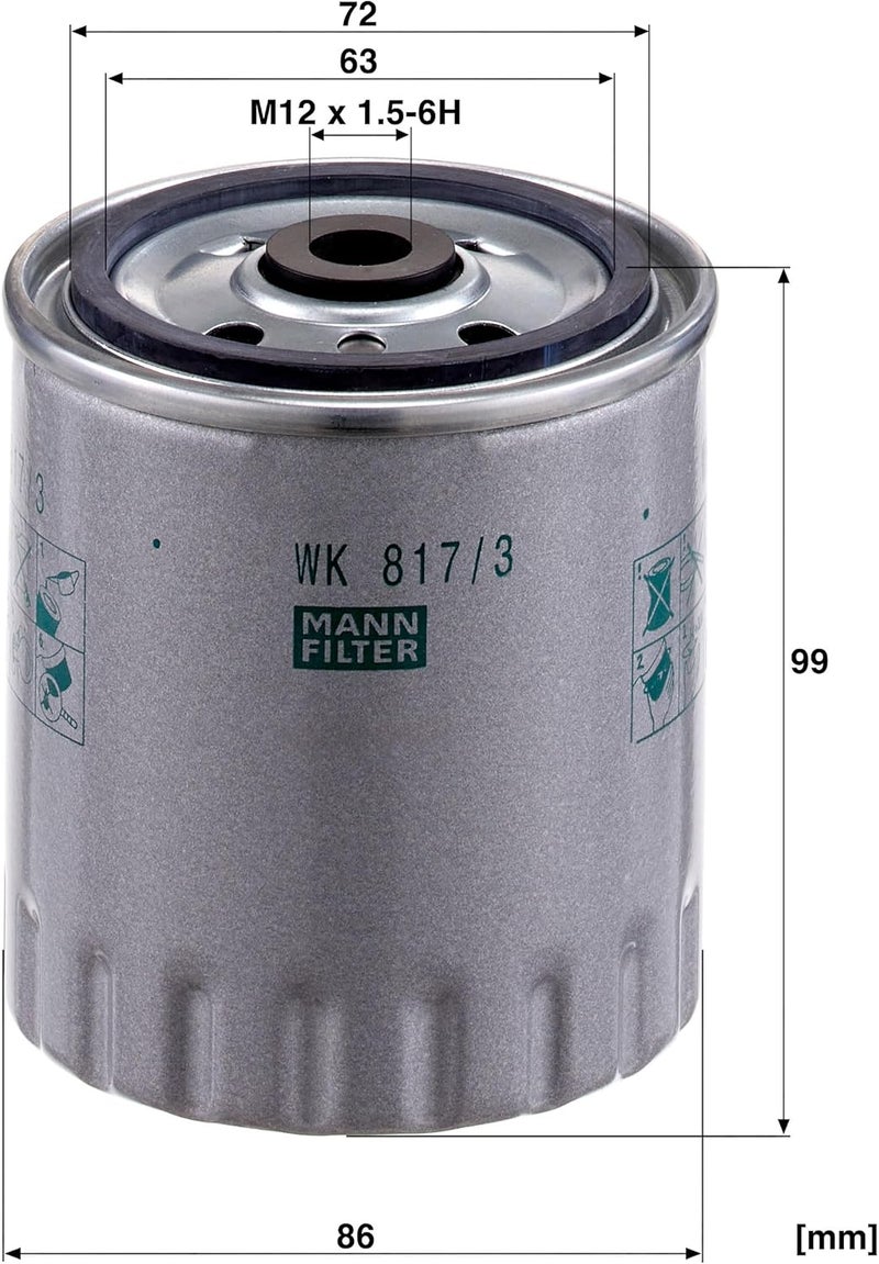 MANN FILTER WK 817/3 X fuel filter - Image 3