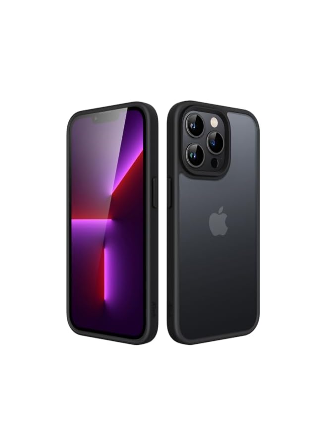 JETech Matte Case for iPhone 13 Pro Max 6.7-Inch, Shockproof Military Grade Drop Protection, Frosted Translucent Back Phone Cover, Anti-Fingerprint (Black) - Image 1