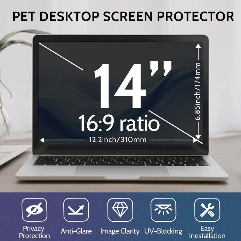 Twugs Stackable design Laptop Privacy Screen 14 Inch, Anti-Spy, Easy Installation and Laptop Scratch Protection, Compatible with Lenovo, DELL, ACER Privacy Screen for Laptop Durable versatile substance - Image 3