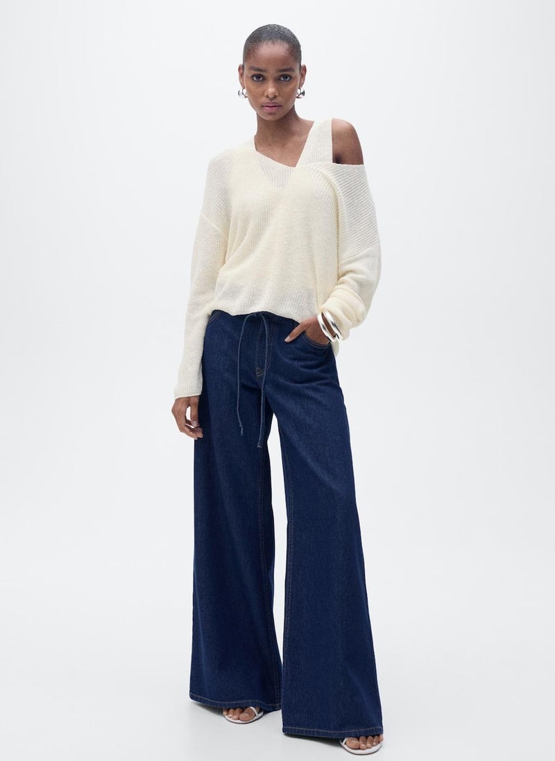 MANGO - V-Neck Knit Sweater - Image 1