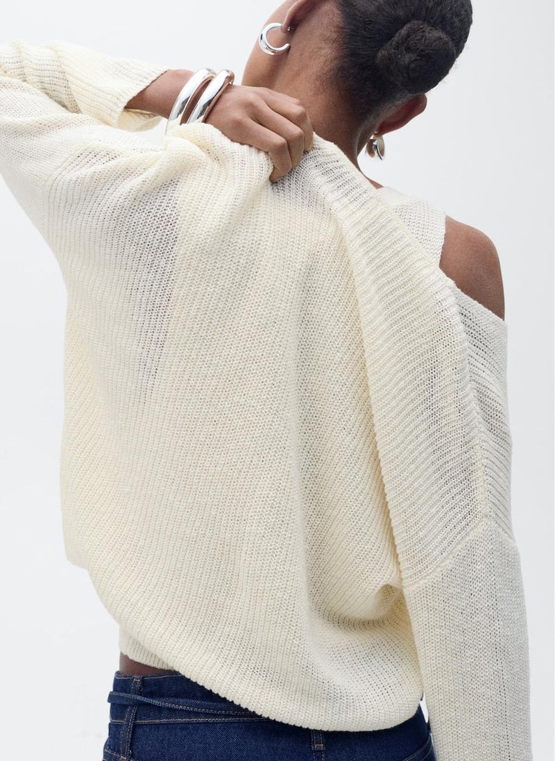 MANGO - V-Neck Knit Sweater - Image 1