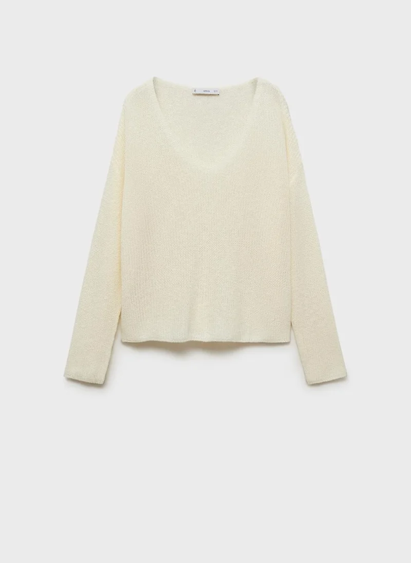 MANGO V-Neck Knit Sweater