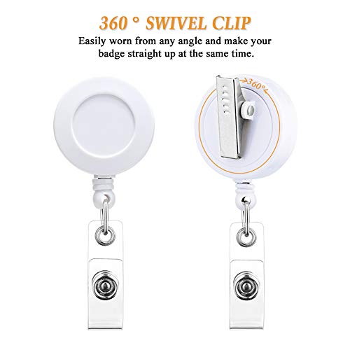Soleebee 24'' Retractable Badge Reel, Mixed Random Solid Color Nurse ID Badge Holder with 360° Swivel Alligator Clip (Pack of 12) - Image 3
