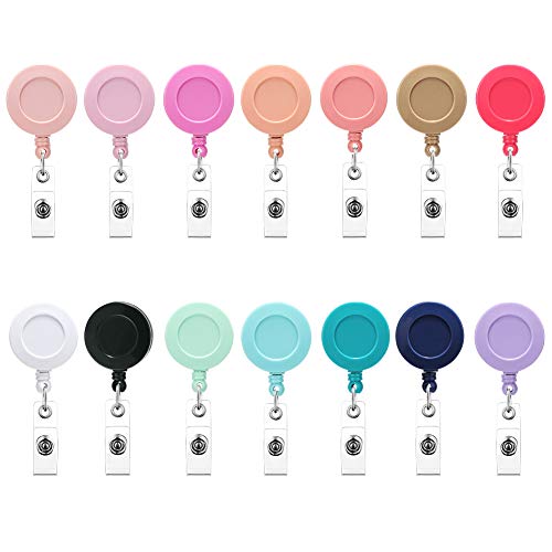 Soleebee 24'' Retractable Badge Reel, Mixed Random Solid Color Nurse ID Badge Holder with 360° Swivel Alligator Clip (Pack of 12) - Image 1