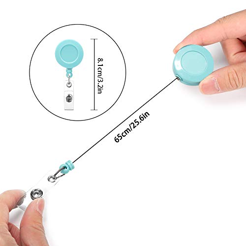 Soleebee 24'' Retractable Badge Reel, Mixed Random Solid Color Nurse ID Badge Holder with 360° Swivel Alligator Clip (Pack of 12) - Image 2