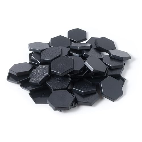 EasyPegs 30mm Textured Plastic Hexagon Bases Wargames Table Top Games 50 Count - Image 1