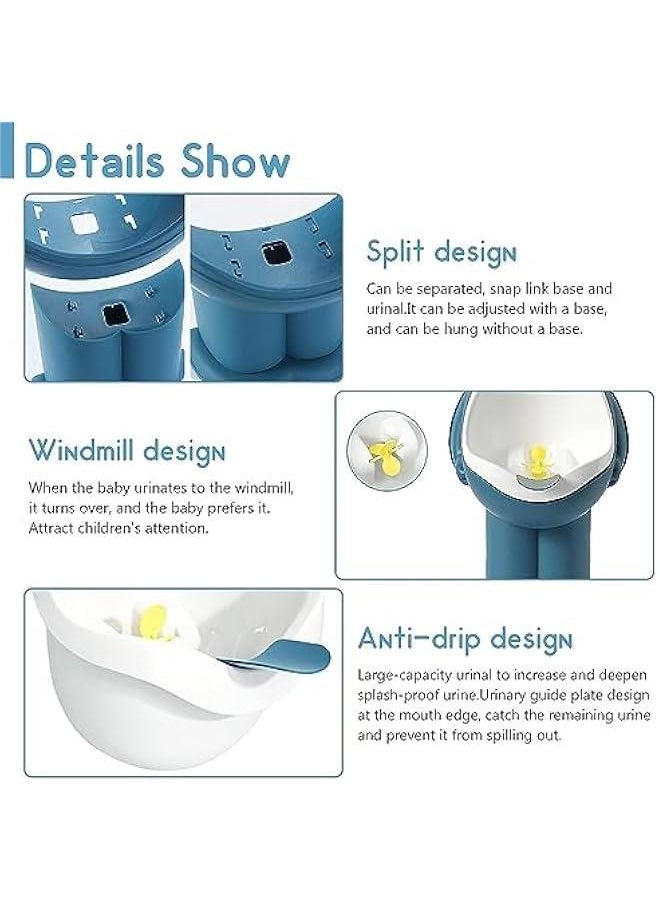 HOOKOR Frog Pee Training,Toddler Urinal for Boys,Standing Potty Training Urinal,Wall-Mounted Toddler Toilet with Funny Aiming Target for Boy (Blue)  - Image 5