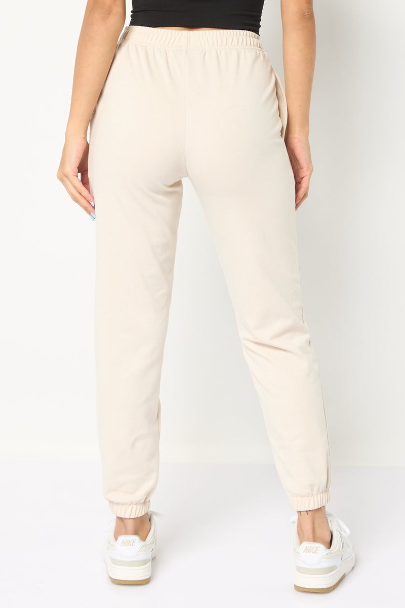 Core Elements Women Regular Fit Solid Jogger Pants, Beige - Image 2