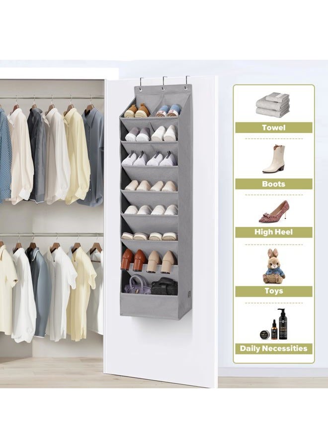 STORAGEIDEAS 2 Pack Shoe Organizer with 6 Extra Large Pockets and 4 Large Pocket, Over the Door Sturdy Closet Storage Rack, Hanging Shoe Organizer for Shoes, Sneakers, Grey - Image 4