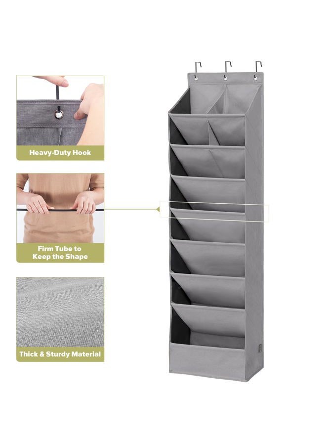 STORAGEIDEAS 2 Pack Shoe Organizer with 6 Extra Large Pockets and 4 Large Pocket, Over the Door Sturdy Closet Storage Rack, Hanging Shoe Organizer for Shoes, Sneakers, Grey - Image 5