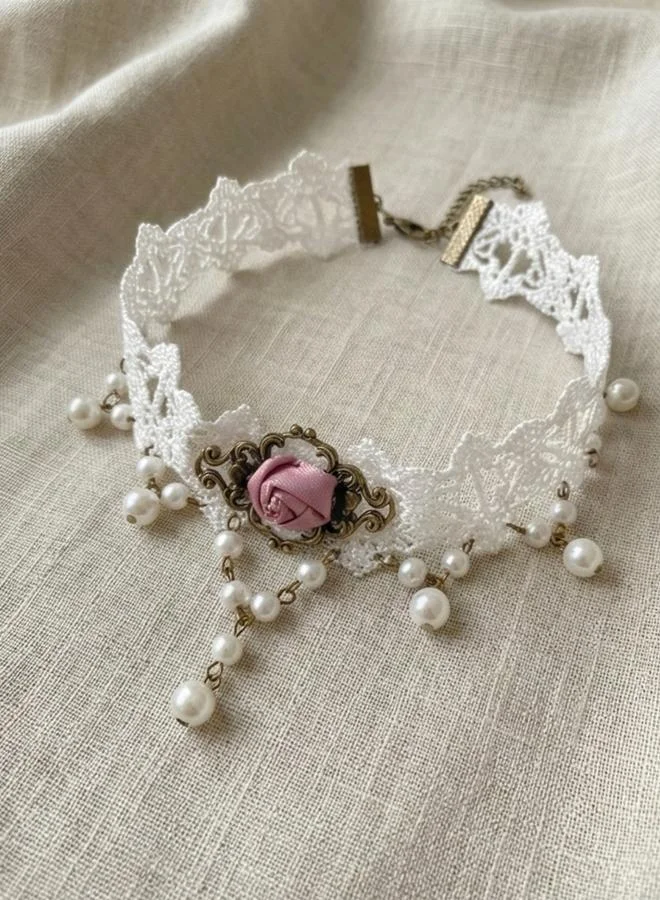 تايك تو Lace Flower Choker Necklace