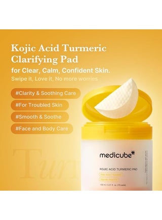 Kojic Acid Turmeric Clarifying Toner Pads for Dark Spots & Uneven Skin Tone (70 Pads) - Dual Sided Exfoliating Pads for Hyperpigmentation, Brightening & Pore Cleansing Daily Toner Pads for Radiant Skin - view 4
