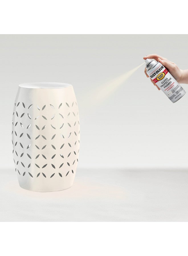 RUST-OLEUM رش طلاء روس-أوليوم 7789830 يوقف الصدأ، 12 أونصة، أبيض قماش لامع - Image 5