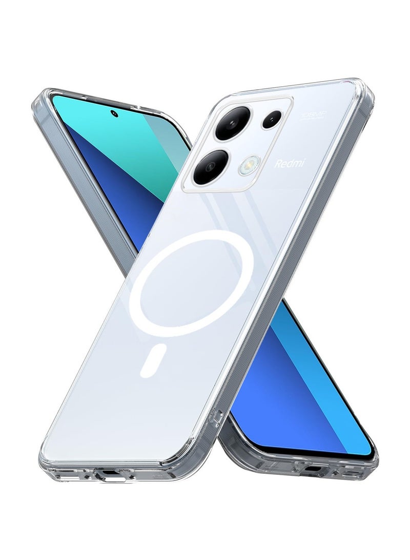 Techie حافظة شفافة Xiaomi Redmi Note 13 4G مع MagSafe - غلاف نحيف، مضاد للاصفرار مع حماية عدسة الكاميرا، حامل مغناطيسي متوافق - Image 1