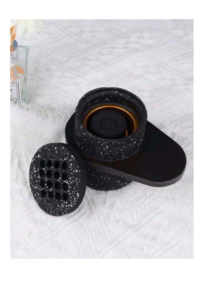 Incense Incense Holder with Round Handle  made of resin, painted in black, light and easy to carry, suitable for homes, offices and occasions such as Ramadan and Eid  - Image 3