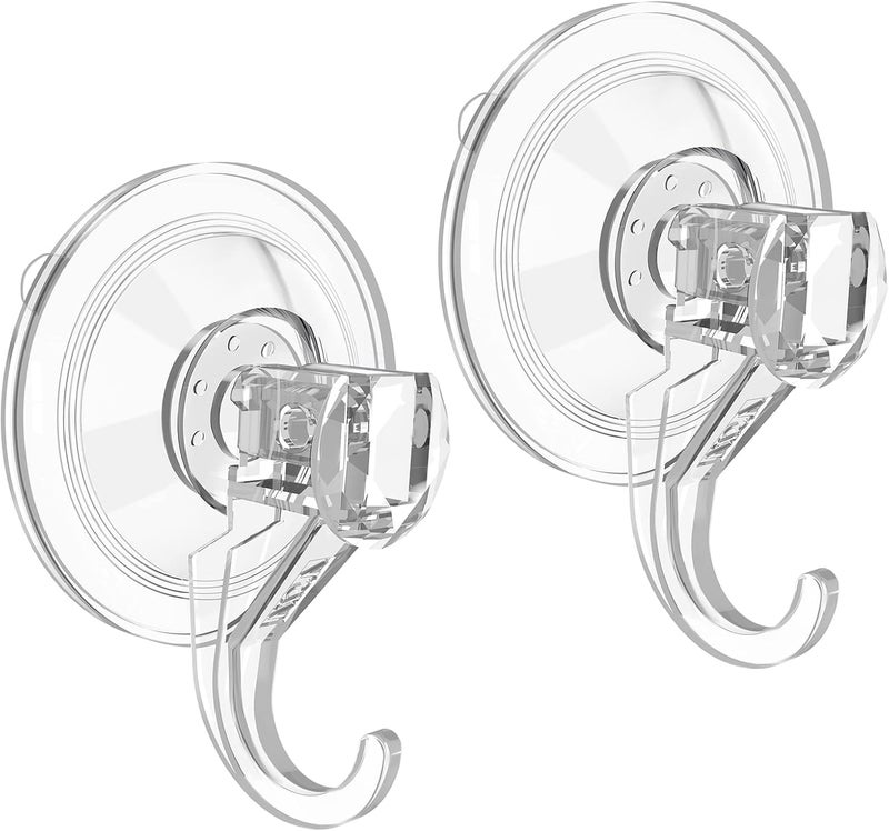 VIS'V Wreath Hanger, Large Suction Cup Wreath Hooks, Heavy Duty, 22 LB Capacity, Removable and Reusable, Clear, 2 Pcs - Image 1