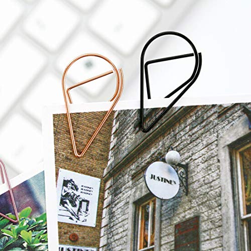 Zoohot 100 Pieces Cute Paper Clips for School Office Supplies, Stainless Steel Drop-Shaped Paperclips (4 Colors) - Image 5
