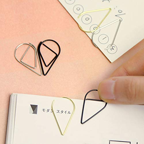 Zoohot 100 Pieces Cute Paper Clips for School Office Supplies, Stainless Steel Drop-Shaped Paperclips (4 Colors) - Image 4