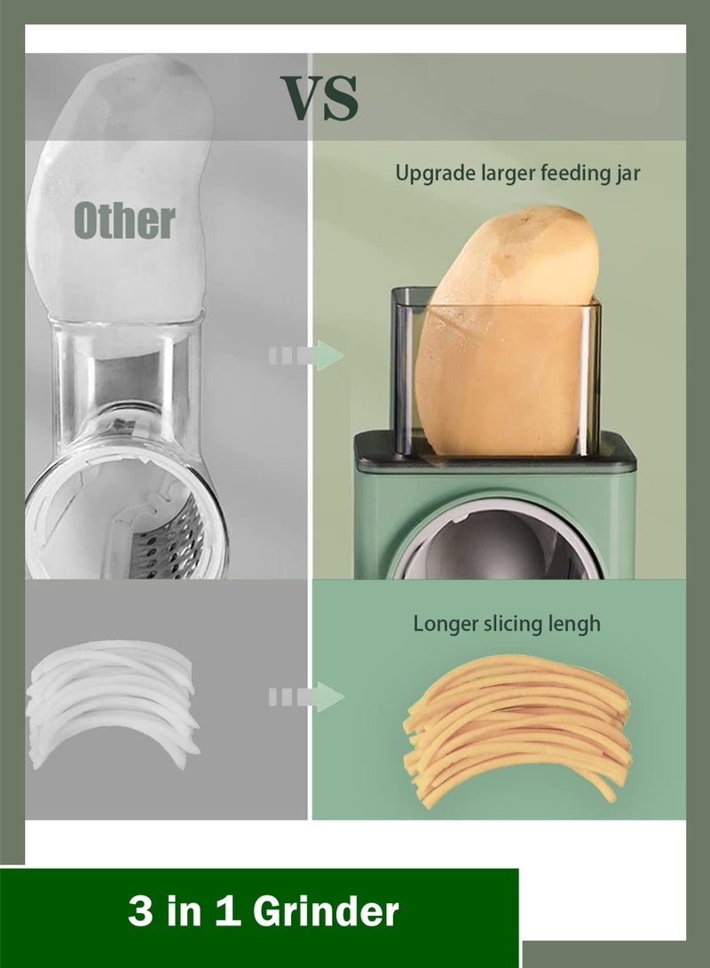 Toshionics 3-in-1 Multifunctional Vegetable Cutter, Slicer, Shredder and Grinder with 40% Larger Feeder Chute, Stainless Steel Blades and Strong Suction Base - Image 5