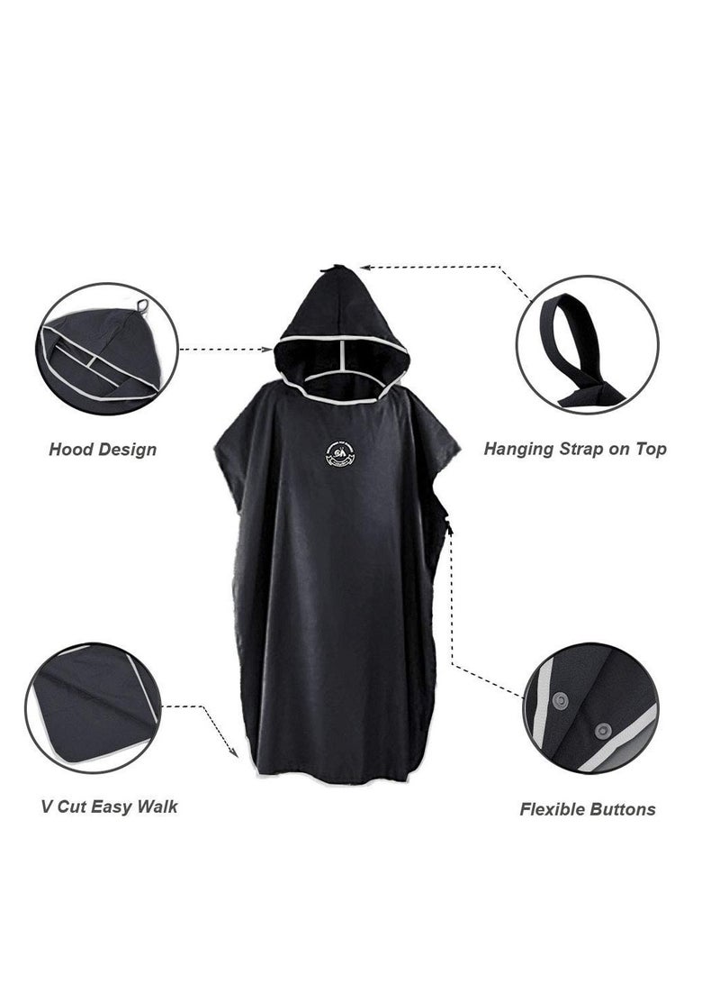 SYOSI Microfiber Surf Poncho, Wetsuit Changing Bath Robe, Beach Change Cloak Dive Quick Dry Pool Swim Beach Towel with Hood for Adults  - Image 4