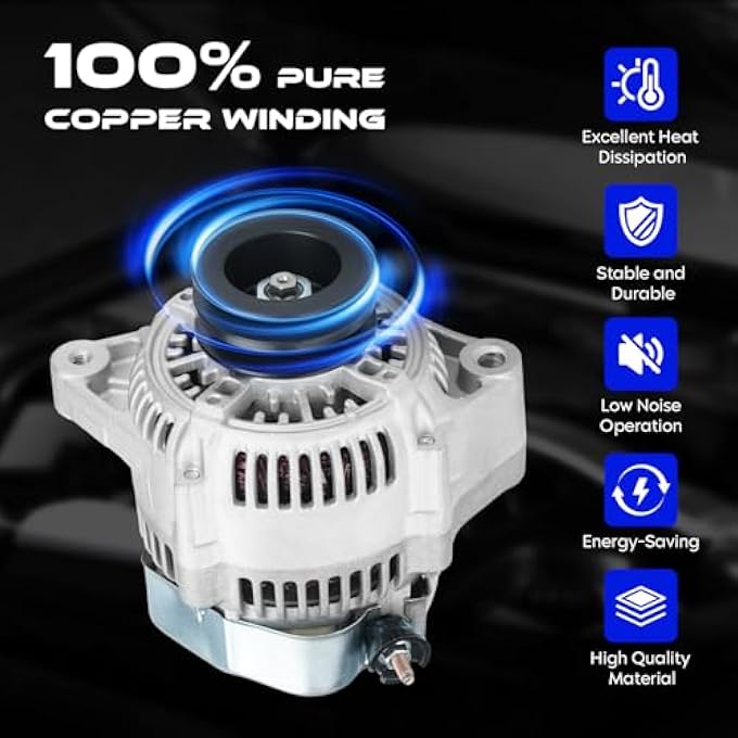 SEHNSUCHT Alternator Replacement New Compatible with Toyota Land Cruiser 4.5L 1993-1997, for Lexus LX450 4.5L 1996-1997, 12V, CW, 80Amp, IR/IF, Replace for 27060-66070, 101211-5270 - Image 5