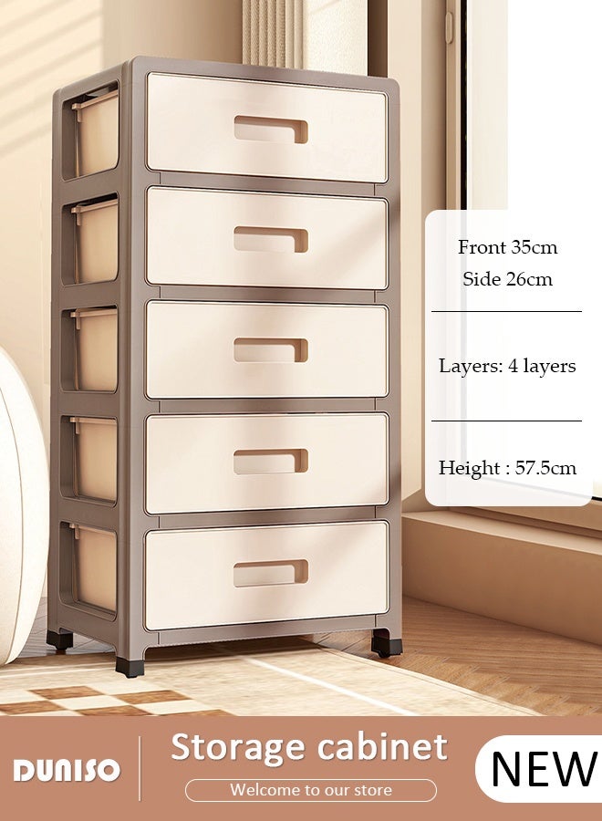 DUNISO Multipurpose Plastic 5 Layers Drawer Storage Cabinet Multifunctional Drawer Storage Organizer Waterproof Plastic Containers Box with Drawers for Kitchen,Bathroom,Bedroom,Living Room  - Image 1