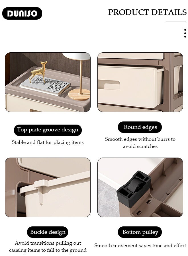 DUNISO Multipurpose Plastic 5 Layers Drawer Storage Cabinet Multifunctional Drawer Storage Organizer Waterproof Plastic Containers Box with Drawers for Kitchen,Bathroom,Bedroom,Living Room  - Image 5