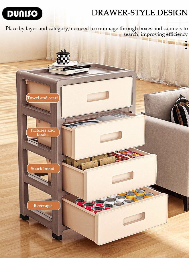 DUNISO Multipurpose Plastic 5 Layers Drawer Storage Cabinet Multifunctional Drawer Storage Organizer Waterproof Plastic Containers Box with Drawers for Kitchen,Bathroom,Bedroom,Living Room  - Image 3