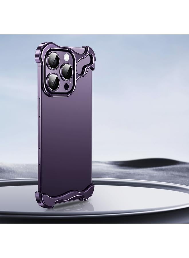 S-TOP Case For iPhone 16 Pro Frameless Metal Corner Pad Phone Case with Lens Film - Image 1