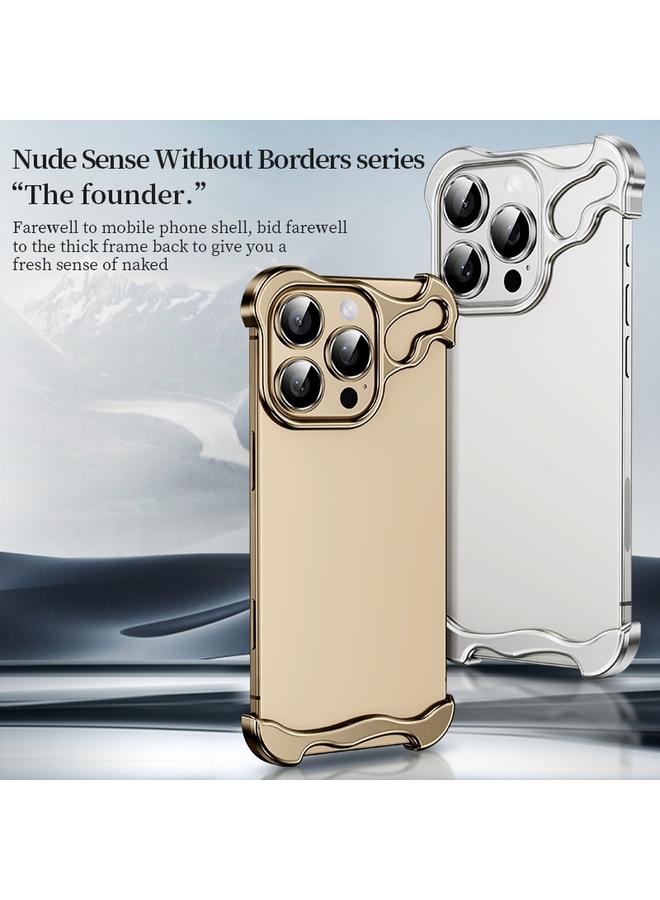 S-TOP Case For iPhone 16 Pro Frameless Metal Corner Pad Phone Case with Lens Film - Image 2