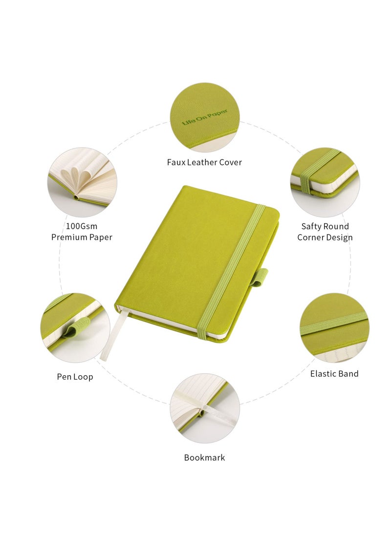 Pocket Notebook, 2 Pack Small Notebook with Pen, A6 Size Journal Hardcover Notebook, 3.7”x5.5” Mini Notepad 100Gsm Thick Paper for Office, School (160 Pages, Green) - Image 3