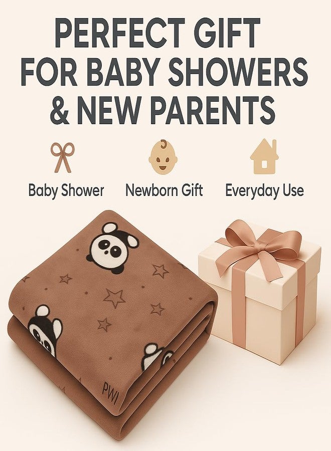 PWI Supersoft Baby Blanket Wrapper for Newborn | 30x40 inches | Lightweight AC Blanket for 0-2 Years | Ultra Soft & Skin-Friendly | Pack of 1-L Brown - Image 5