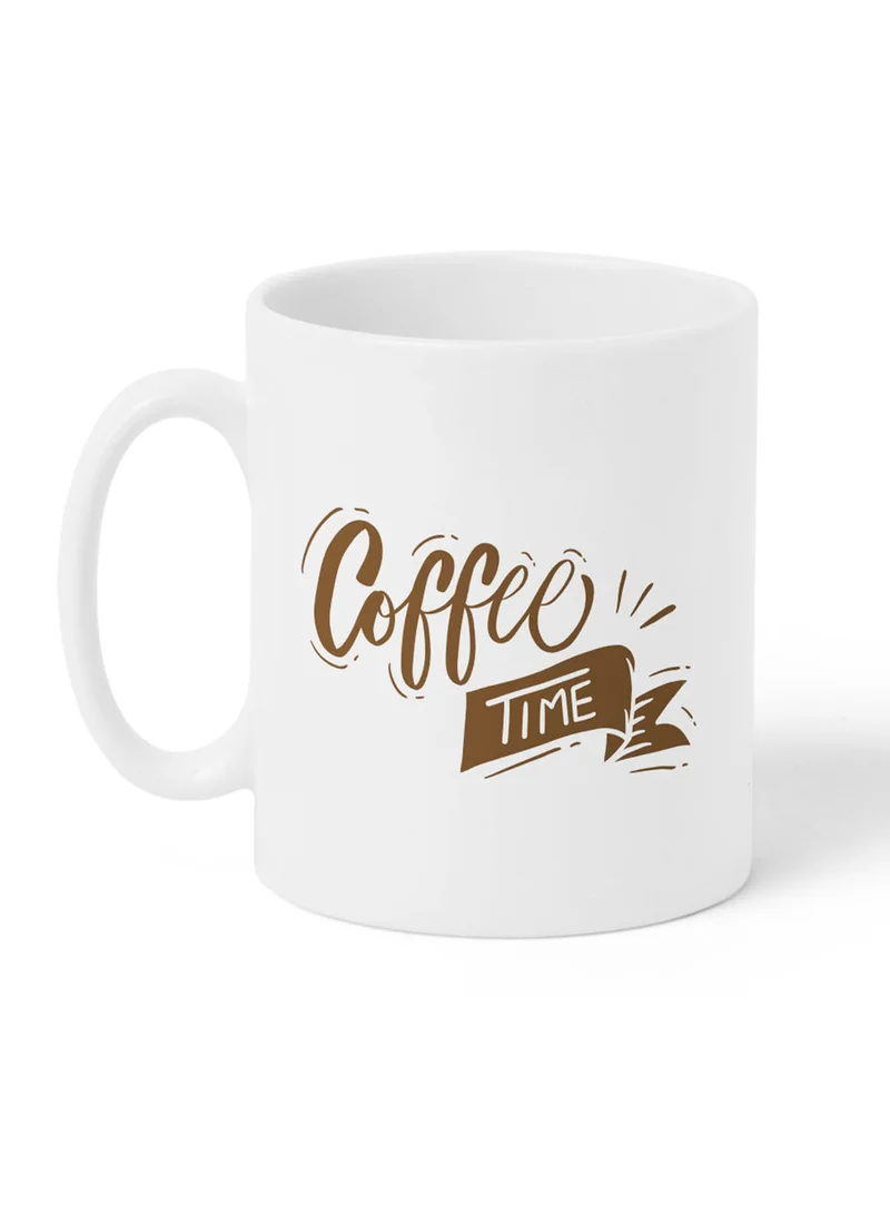 LOWHA 11 oz Ceramic Mug with Coffee Time Design