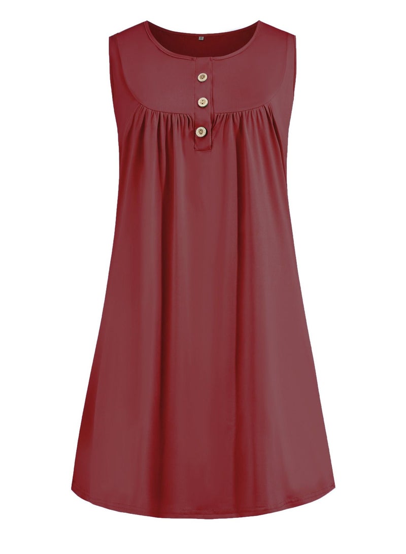 Loquat Fashion Simple Vest Casual Sleeveless Dress - Image 1