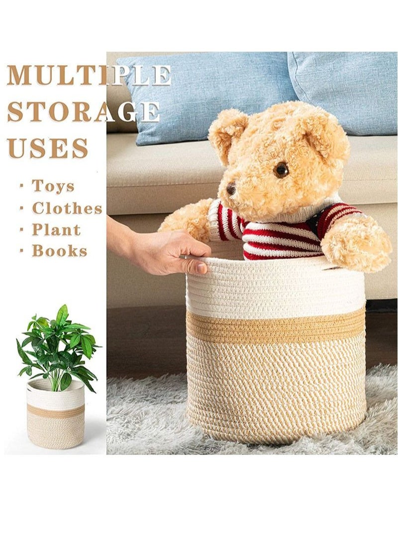 Y&D Multi-Functional Cotton Rope Woven Storage Basket 25*25cm - Image 5