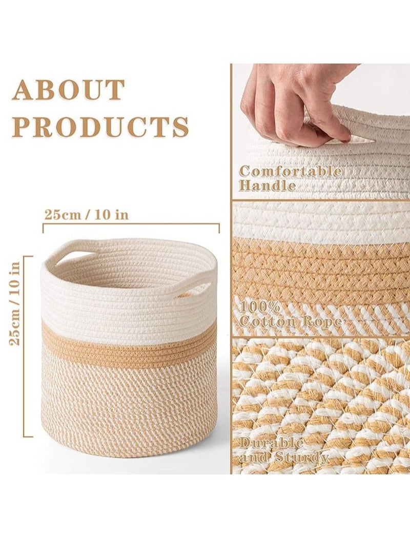 Y&D Multi-Functional Cotton Rope Woven Storage Basket 25*25cm - Image 2