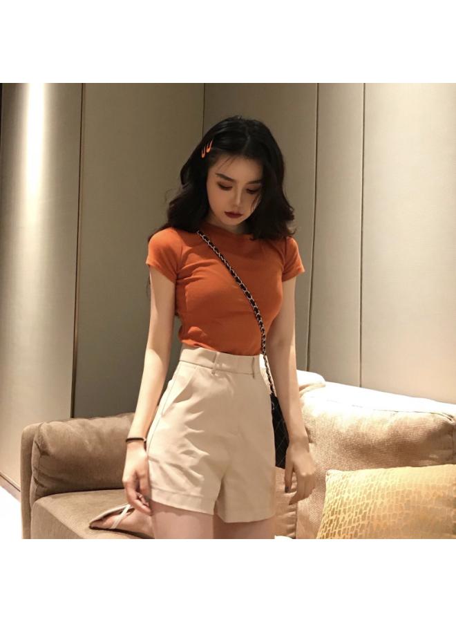 Letter Embroidered Top Summer New Slim Bottoming Women's Korean-style Short-sleeved Fashion T-shirt Loose