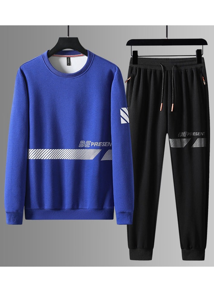 KUYING New Spring And Autumn Casual Hoodie Men's Round Neck Trendy Running Two-Piece Set  - Image 1