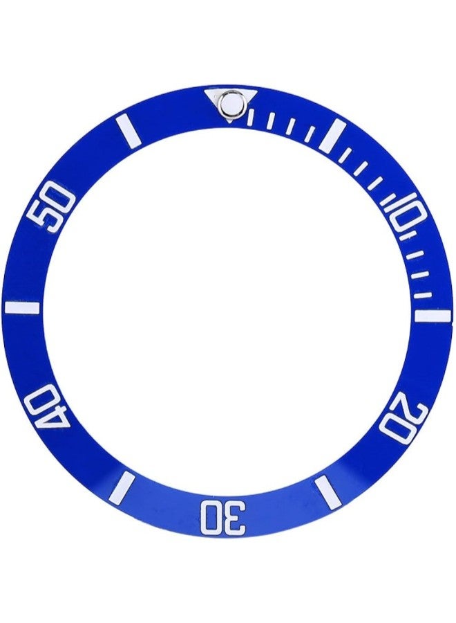 klarako Aluminum Watch Bezel Insert Numbers Markers Wristwatch Loop Replacement Classic Ring Wristband(Blue) - Image 1