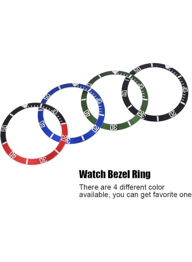 klarako Aluminum Watch Bezel Insert Numbers Markers Wristwatch Loop Replacement Classic Ring Wristband(Blue) - Image 3