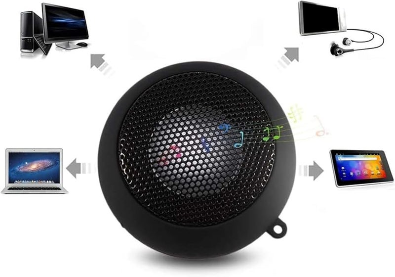 Mini Portable Speaker with Aux Input 3 5mm Jack Rechargeable Travel Speaker Black - Image 4