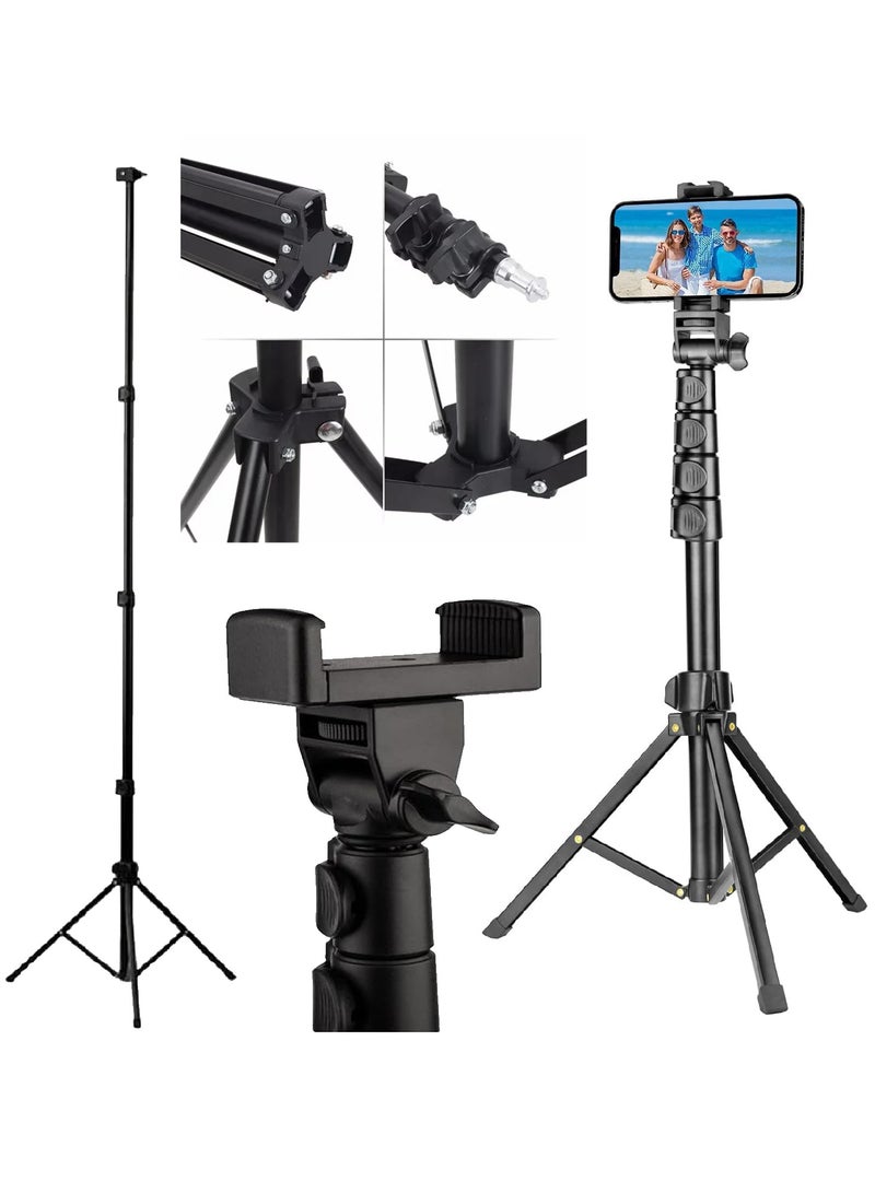 ProOne ProOne PHL1065 51 Inch Extendable Phone Tripod and Camera Stand with Bluetooth Remote and Clip,  Lightweight, Fireproof ABS + Aluminum Alloy, Adjustable Height  - Image 1