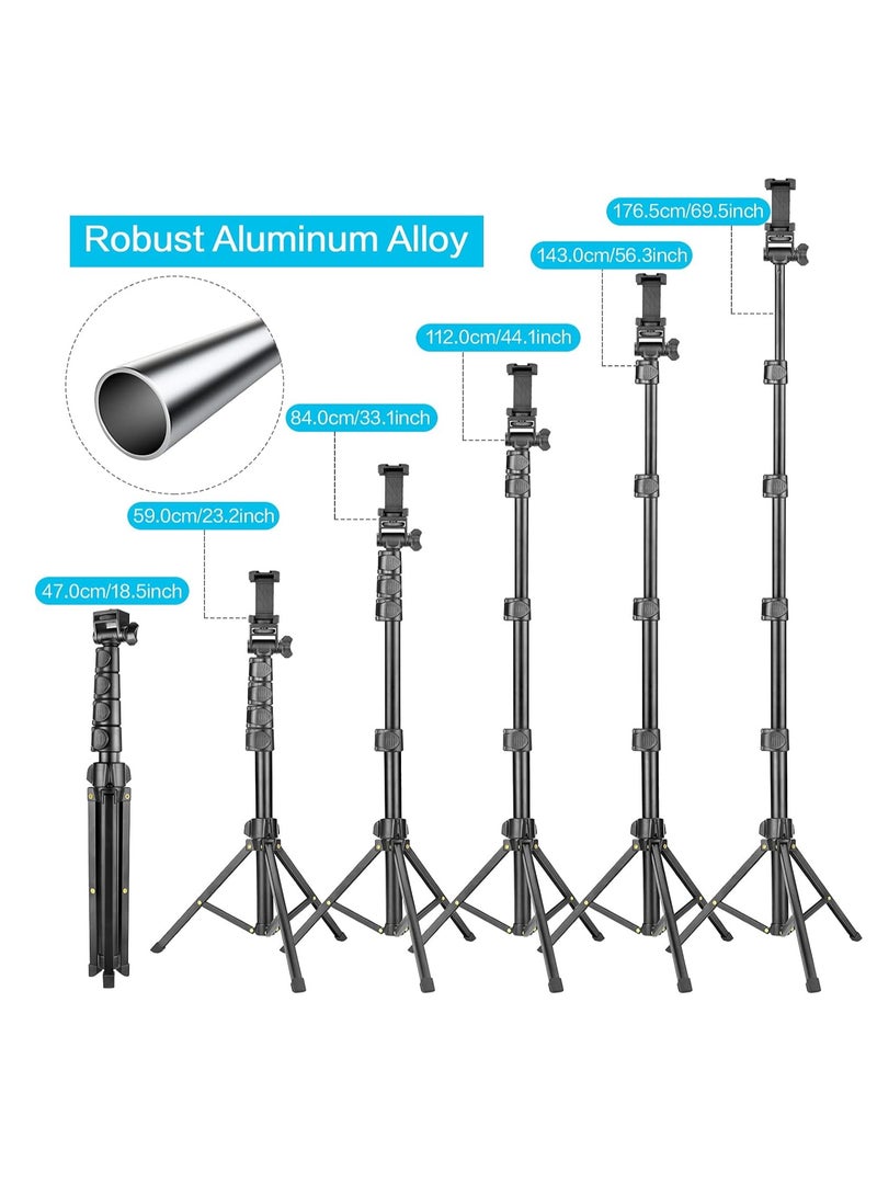 ProOne ProOne PHL1065 51 Inch Extendable Phone Tripod and Camera Stand with Bluetooth Remote and Clip,  Lightweight, Fireproof ABS + Aluminum Alloy, Adjustable Height  - Image 3