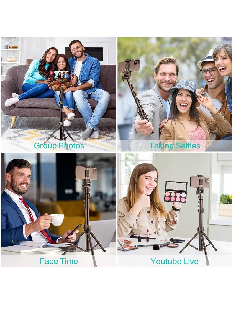ProOne ProOne PHL1065 51 Inch Extendable Phone Tripod and Camera Stand with Bluetooth Remote and Clip,  Lightweight, Fireproof ABS + Aluminum Alloy, Adjustable Height  - Image 5