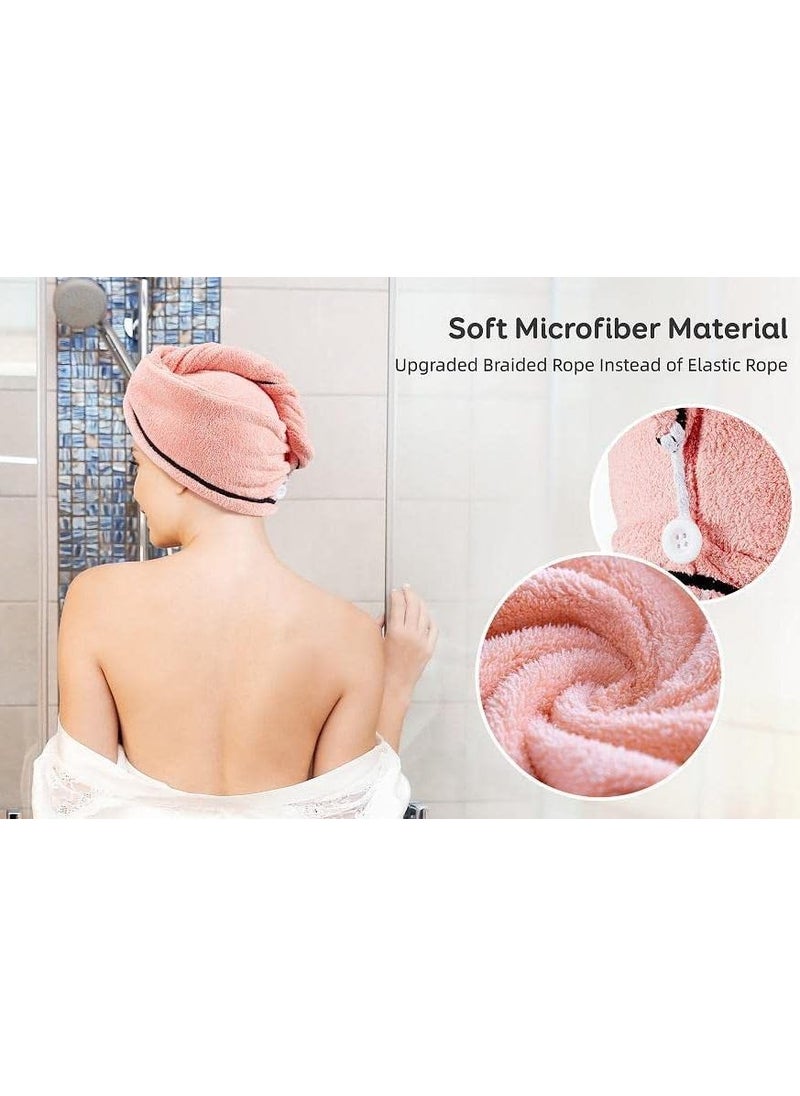 Generic HairDrying Bathrobe Magic Hair Wrap Towel Super QuickDrying Cotton 500 GSM Bath Towel Hair Dry Cap Salon Multicolor  - Image 2