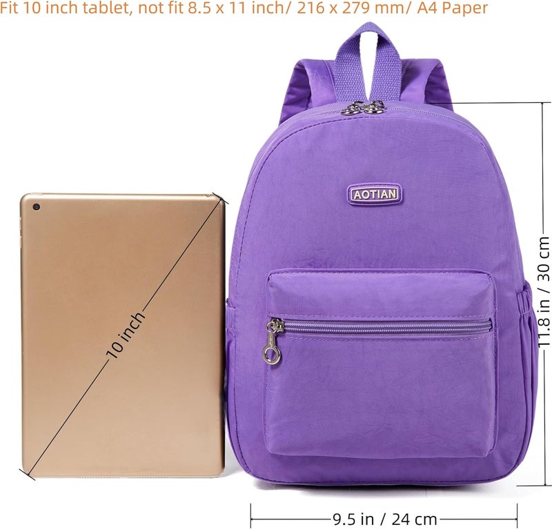 AOTIAN Mini Lightweight 11.8 Inch Backpack Durable Travel Hiking Women and Girls Small Daypack, 7 Liters Light Violet Purple - Image 3
