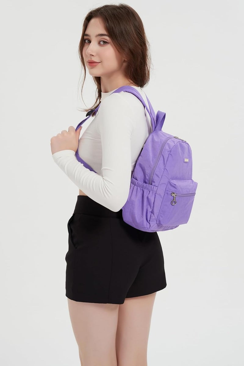 AOTIAN Mini Lightweight 11.8 Inch Backpack Durable Travel Hiking Women and Girls Small Daypack, 7 Liters Light Violet Purple - Image 2