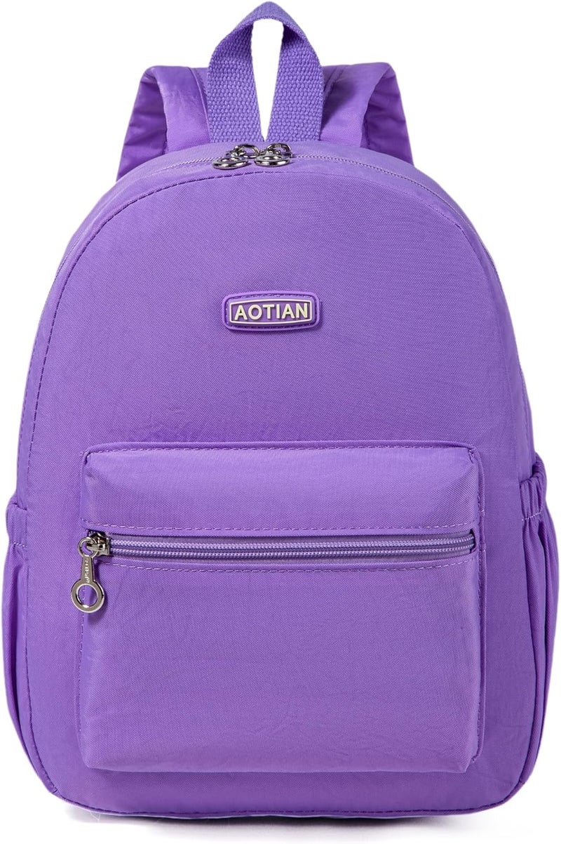 AOTIAN Mini Lightweight 11.8 Inch Backpack Durable Travel Hiking Women and Girls Small Daypack, 7 Liters Light Violet Purple - Image 1