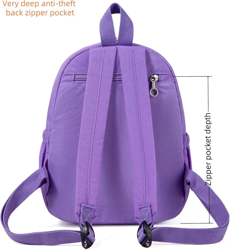 AOTIAN Mini Lightweight 11.8 Inch Backpack Durable Travel Hiking Women and Girls Small Daypack, 7 Liters Light Violet Purple - Image 4
