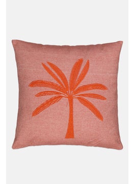 Decorative Cotton Graphic Print Cushion 42 x 42 cm, Orange